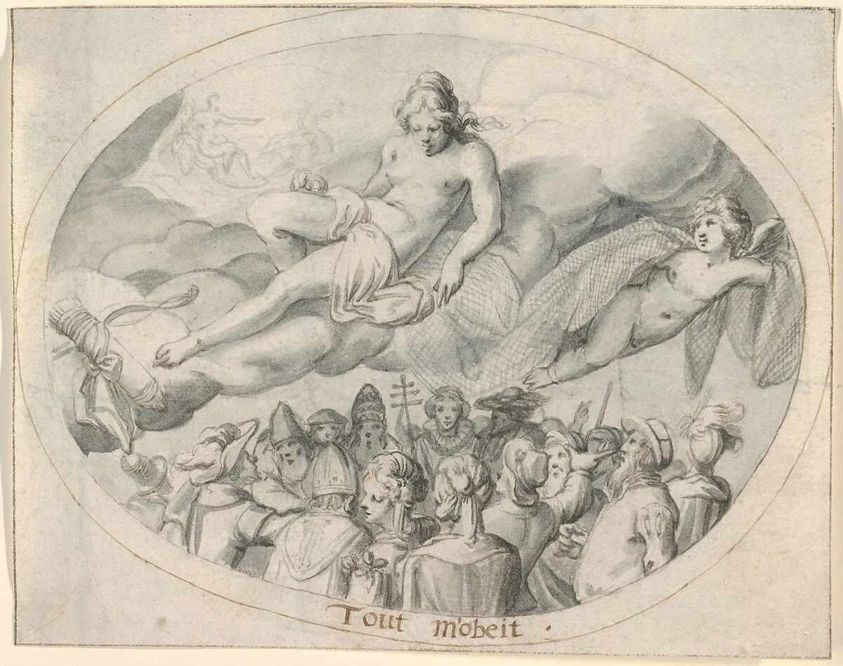 Emblem Drawing ("I rule everything") — Jacob Matham|Karel van Mander I