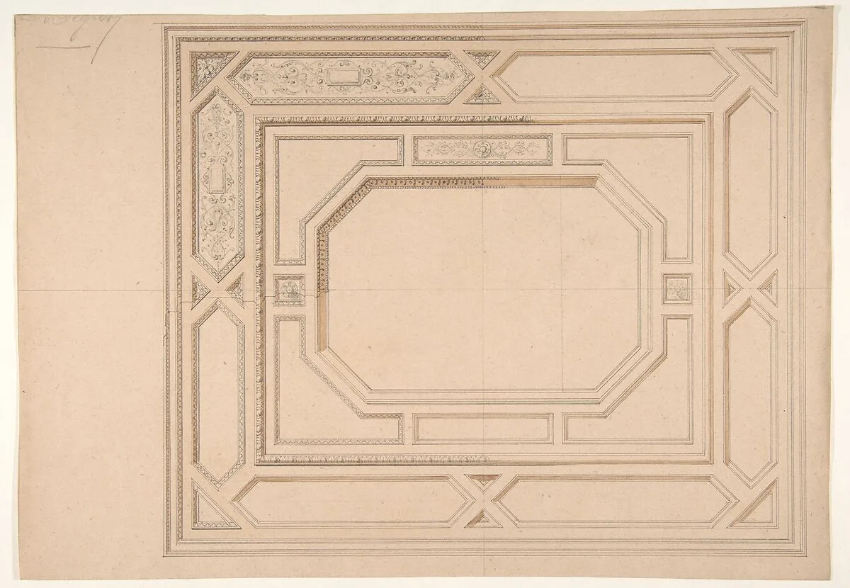 Design for a ceiling — Jules-Edmond-Charles Lachaise|Eugène-Pierre Gourdet
