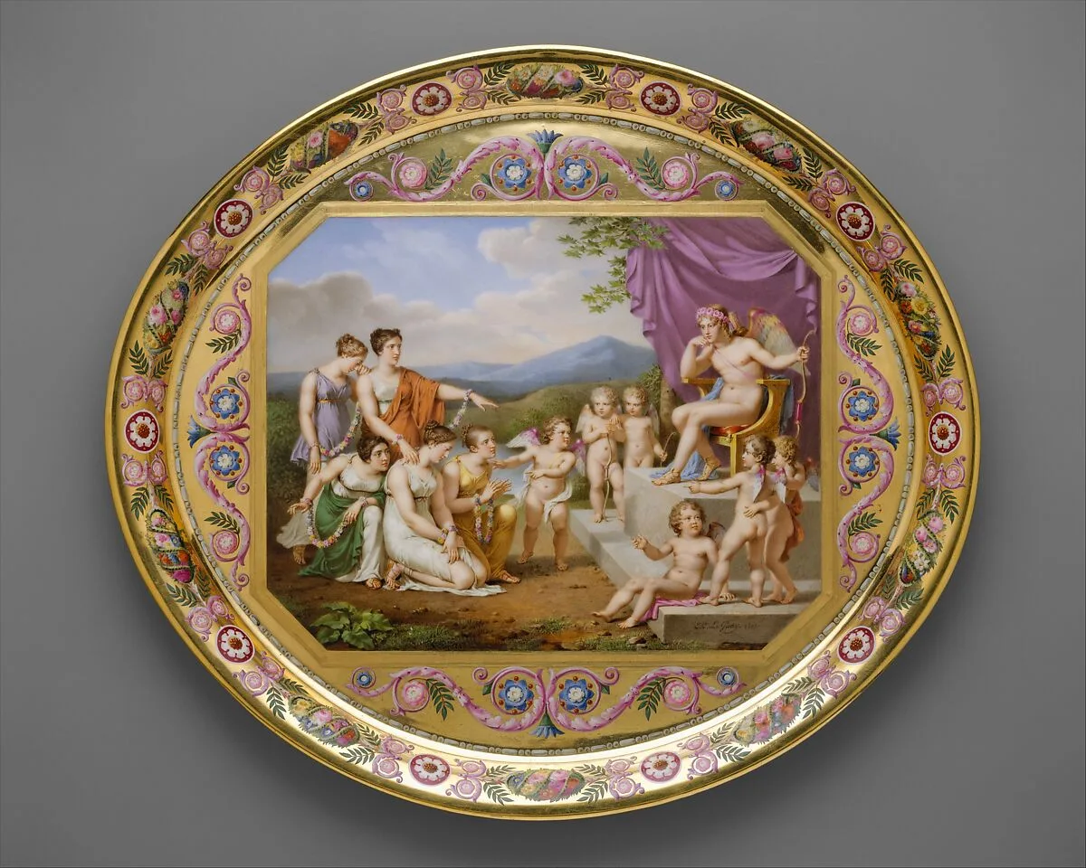 Tray (plateau), part of Breakfast Service (déjeuner) — Sèvres Manufactory|Jacques-Nicolas Sisson (or Sinsson)|Etienne Charles Le Guay