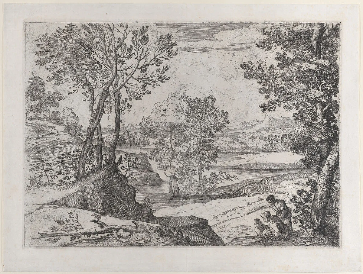 The Landscape With the Family — Giovanni Francesco Grimaldi