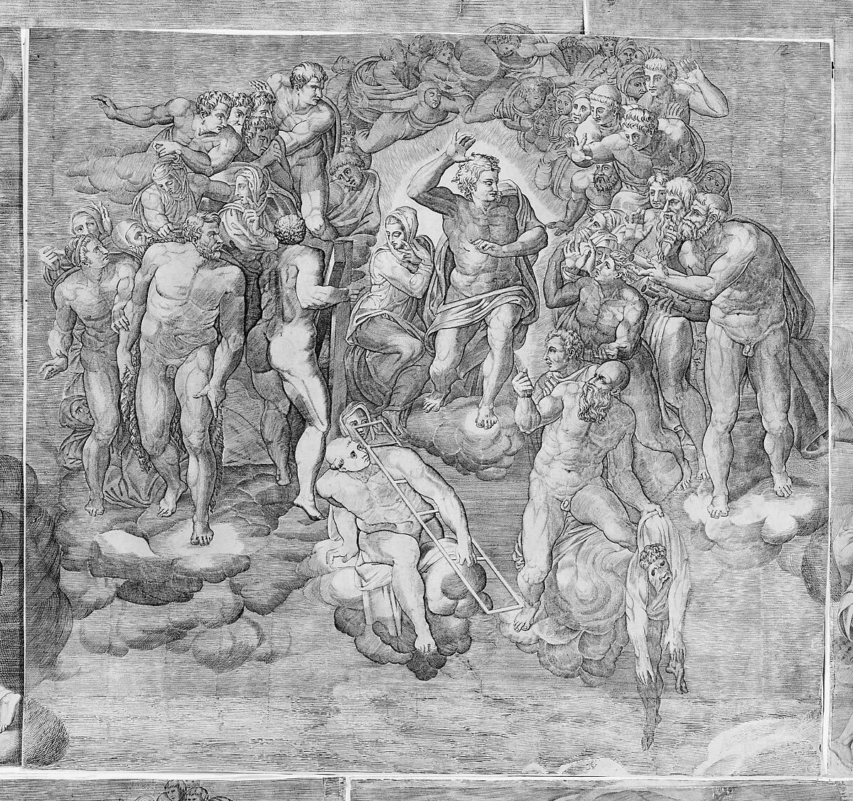 Christ as Judge Surrounded by Saints (upper central section of the Last Judgment) — Niccolò della Casa|Michelangelo Buonarroti