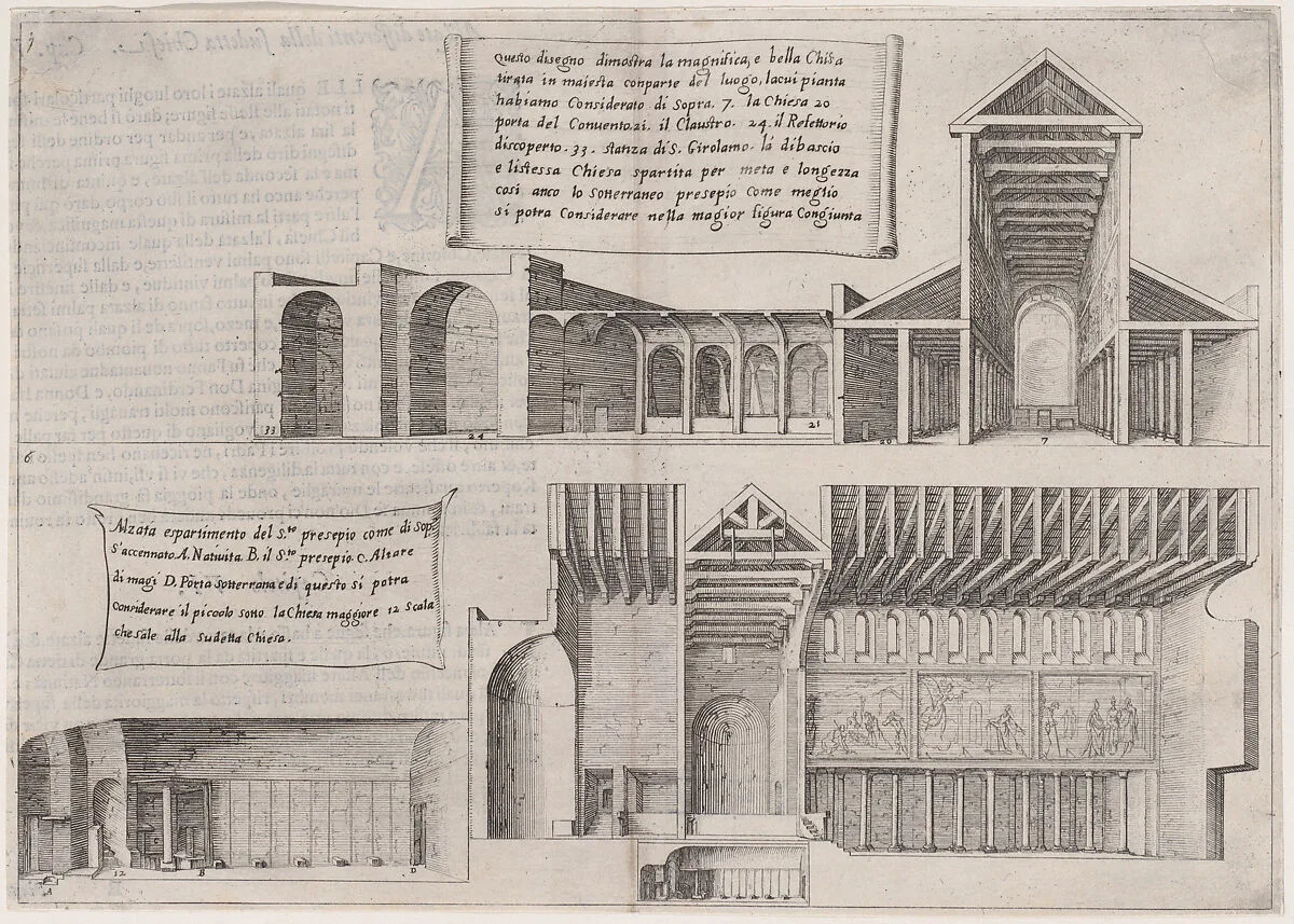 5th Plate, from Trattato delle Piante & Immagini de Sacri Edifizi di Terra Santa (Treatise of the Plans & Images of the Sacred Buildings of the Holy Land) — Jacques Callot|Bernardino Amico|Pietro Cecconcelli