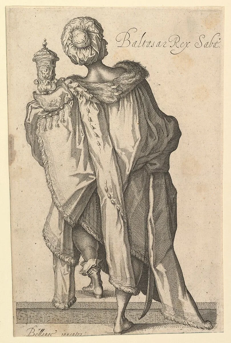 Balthasar, after figure in "The Adoration of the Magi" by Jacques Bellange — Matthäus Merian the Elder|Jacques Bellange|Jacob van der Heyden