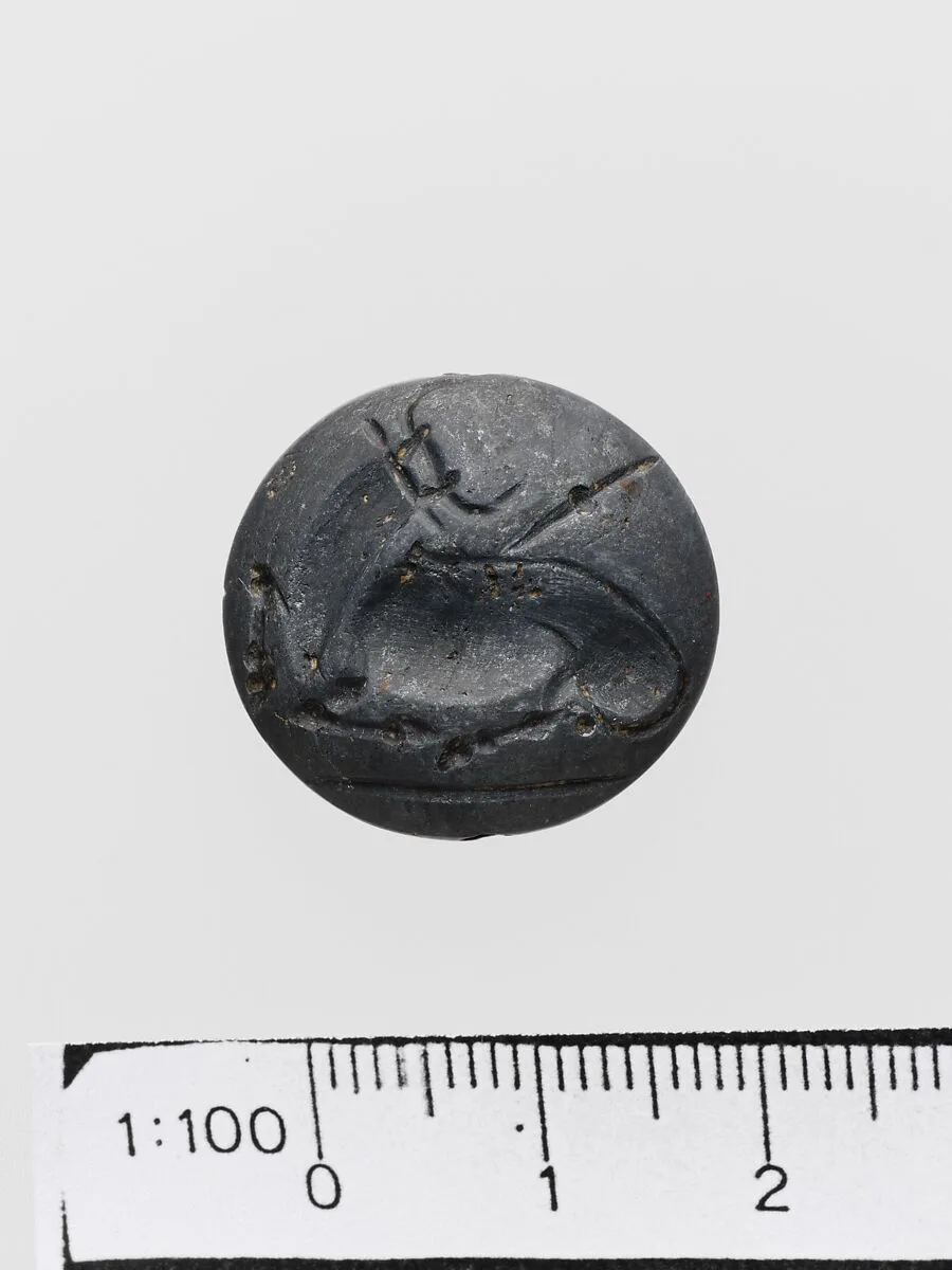 Haematite lentoid seal — Unknown