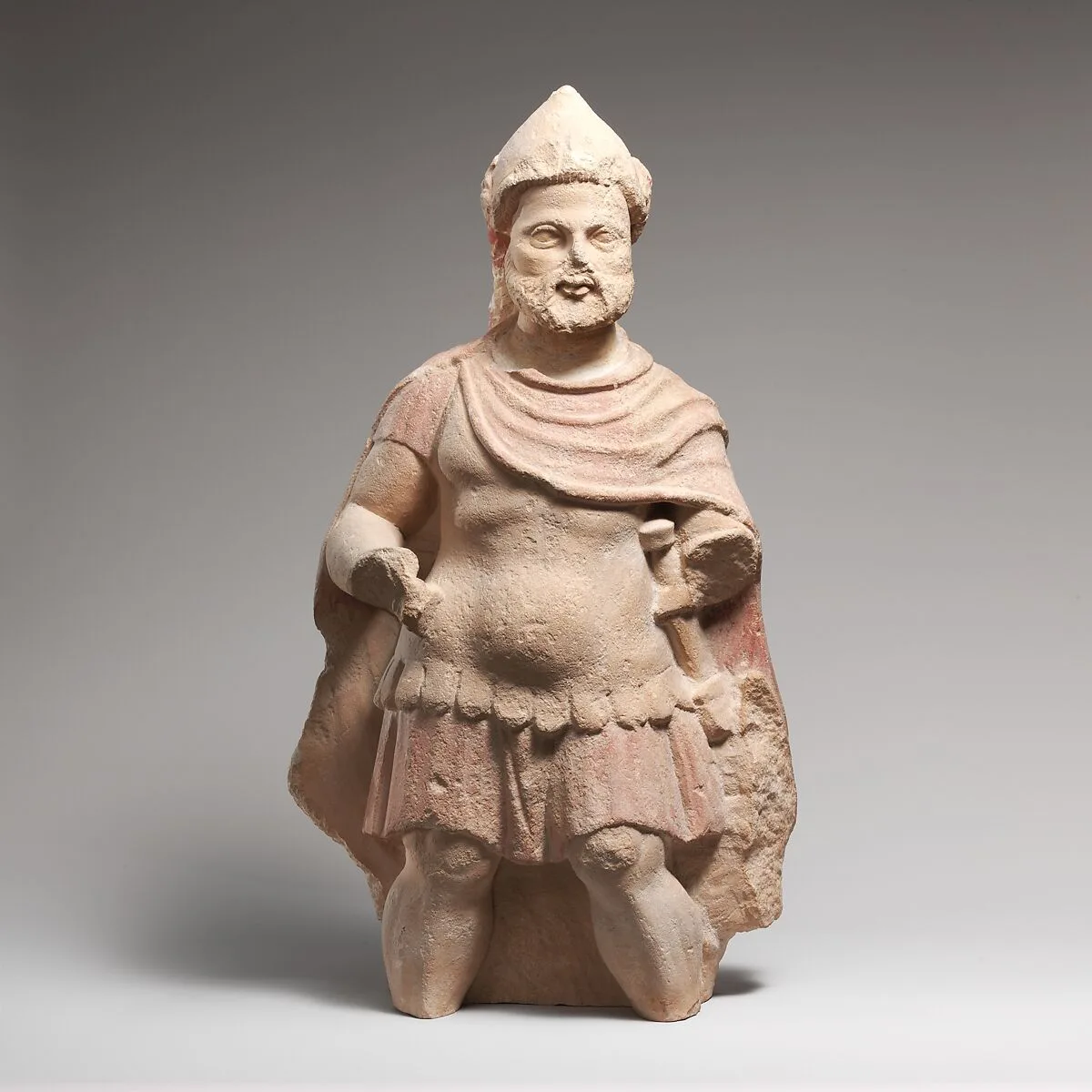 Limestone statue of a bearded warrior — Unknown