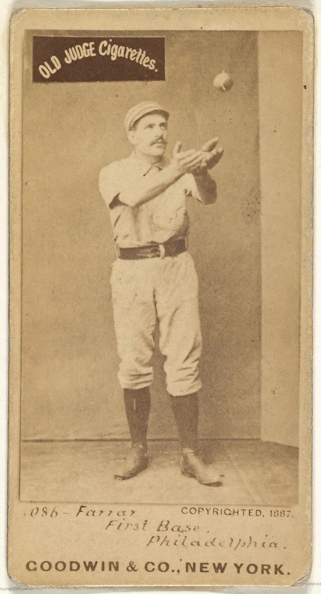 Sidney Douglas Farrar, 1st Base, Philadelphia, from the Old Judge series (N172) for Old Judge Cigarettes — Goodwin & Company