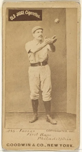 Sidney Douglas Farrar, 1st Base, Philadelphia, from the Old Judge series (N172) for Old Judge Cigarettes