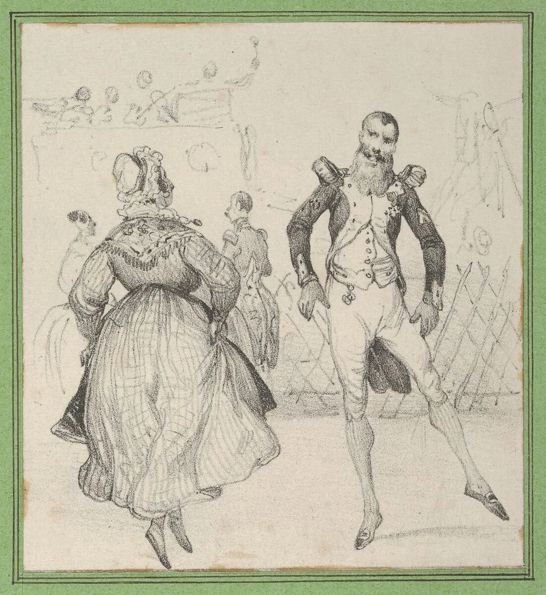 A soldier and a woman dancing — Victor Adam