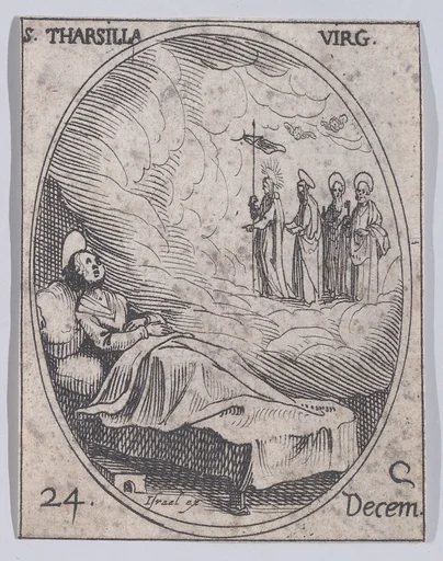 Ste. Tarsille, vierge (St. Tarsilla, Virgin), December 24th, from "Les Images De Tous Les Saincts et Saintes de L'Année" (Images of All of the Saints and Religious Events of the Year)