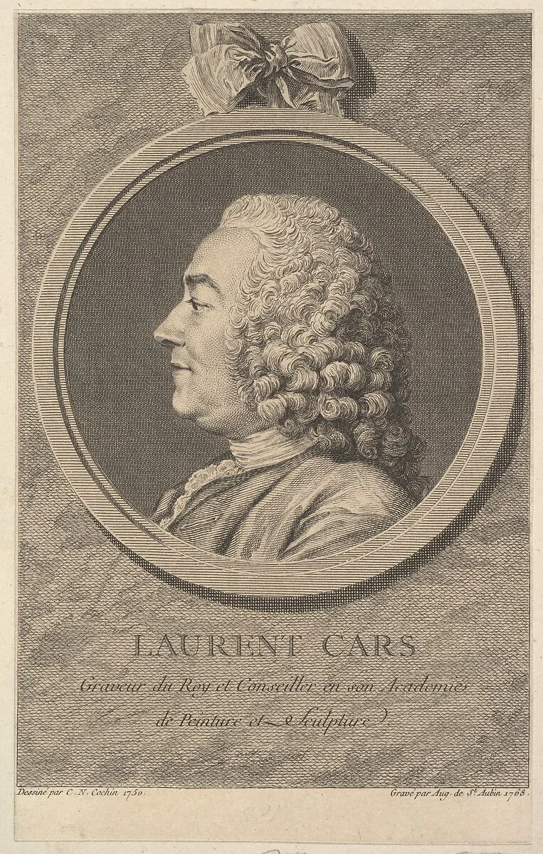Portrait of Laurent Cars — Augustin de Saint-Aubin|Charles Nicolas Cochin II|Laurent Cars