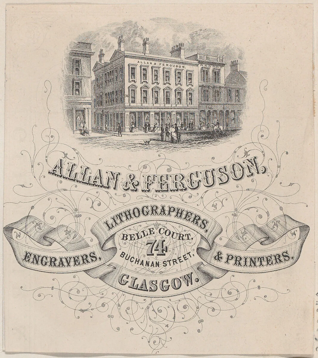 Trade Card for Allan & Ferguson, Engravers, Lithographers & Printers — Anonymous, British, 19th century