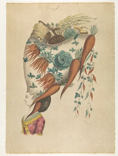Fantastic Hairdress with Fruit and Vegetable Motif
