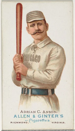 Adrian "Cap" Anson, Baseball Player, from World's Champions, Series 1 (N28) for Allen & Ginter Cigarettes