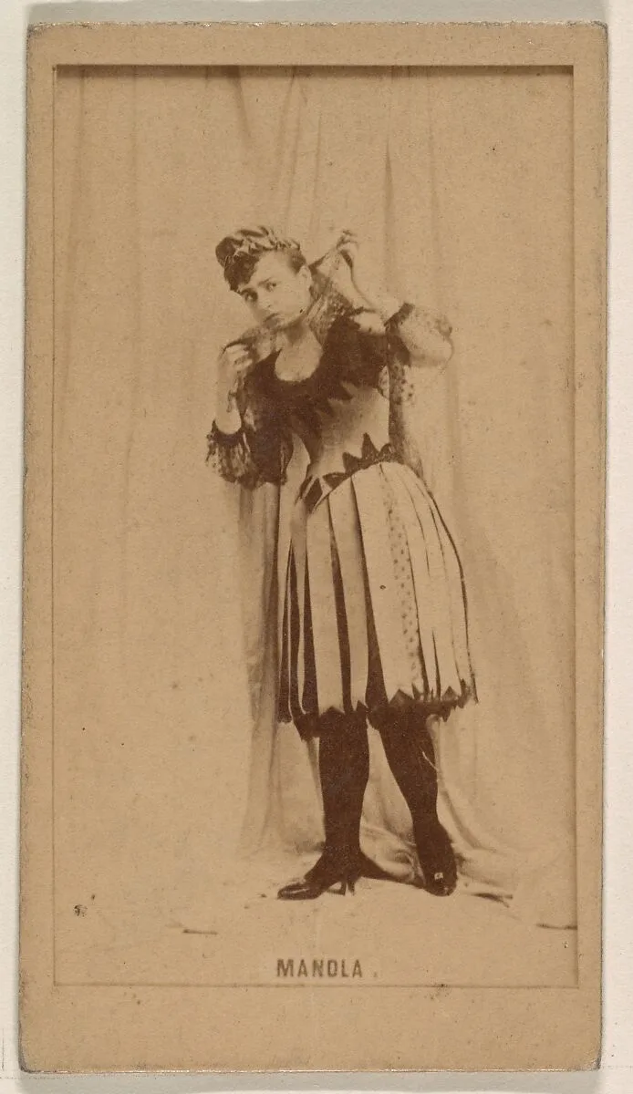 Miss Manola, from the Actresses series (N245) issued by Kinney Brothers to promote Sweet Caporal Cigarettes — Kinney Brothers Tobacco Company