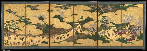 狩野派 東山遊楽図屏風|Amusements at Higashiyama in Kyoto