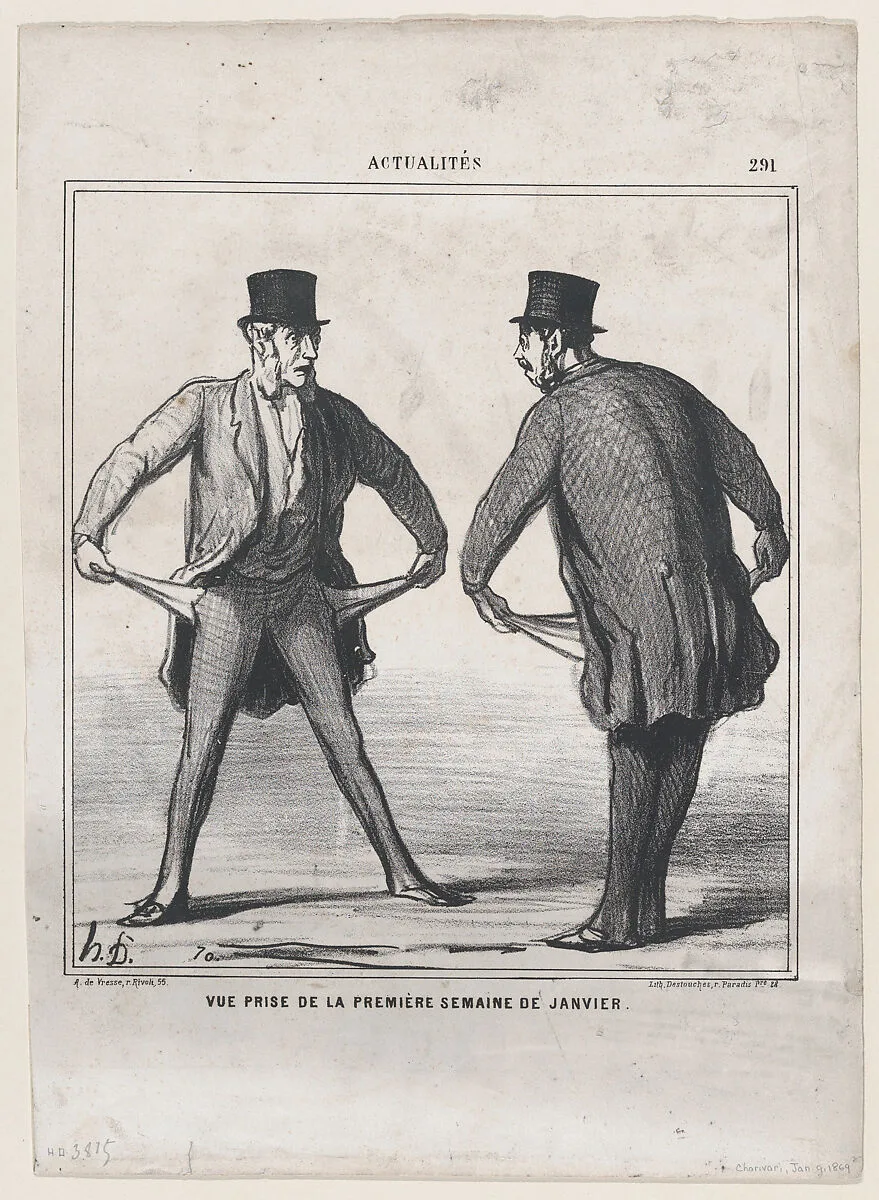 View from the first week in January, from 'News of the day,' published in "Le Charivari" — Honoré Daumier|Destouches|Arnaud de Vresse