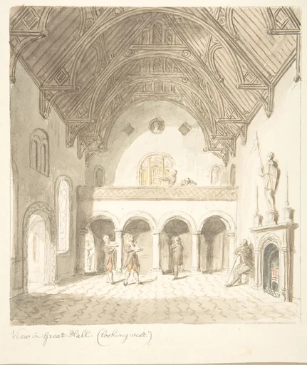 Lea Castle, Worcestershire, View in the Great Hall, Looking West