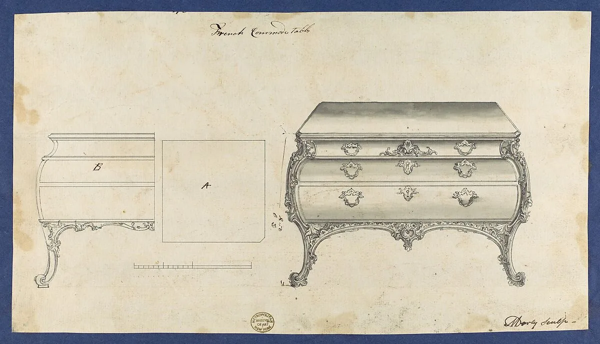 French Commode Table, from Chippendale Drawings, Vol. II — Thomas Chippendale