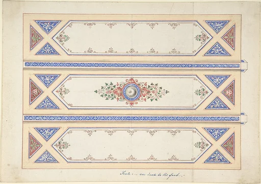 Ceiling Design with Three Panels Divided by Beams