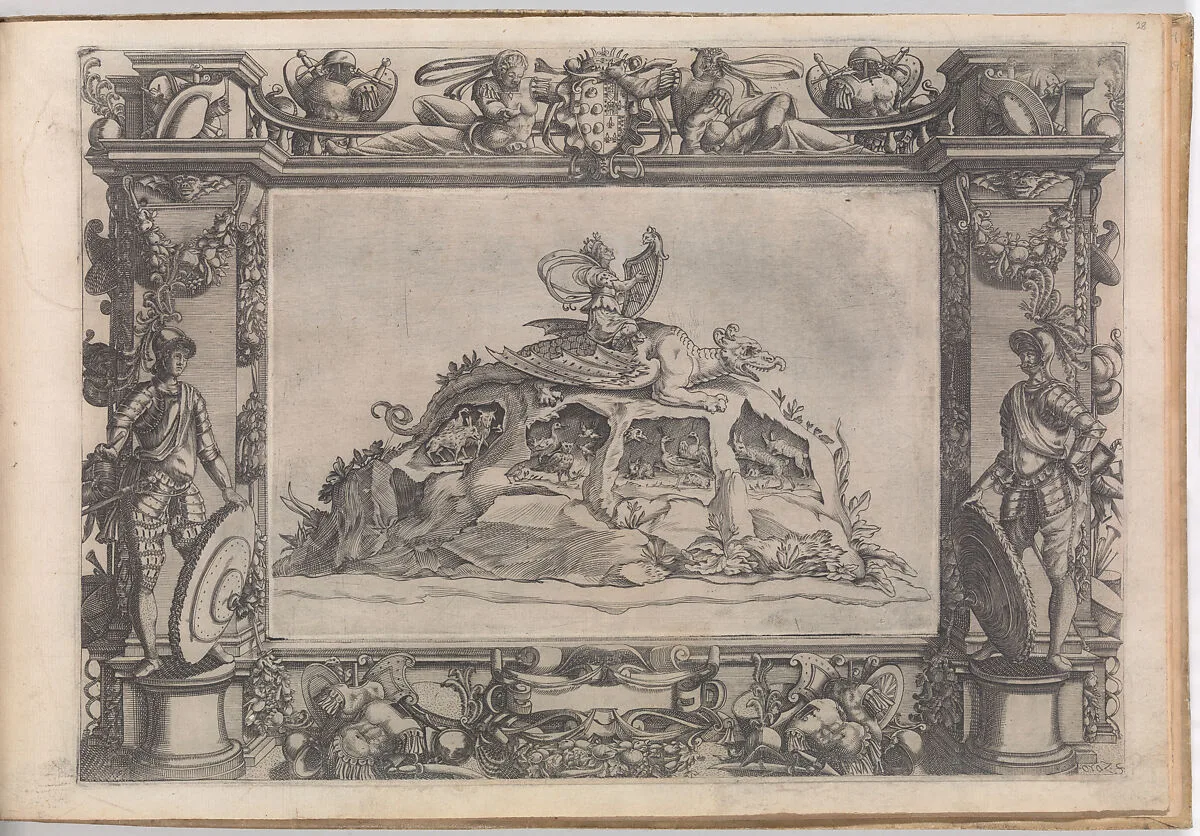 Album with Prints recording the Festivities and Decorations organized in Florence for the 1589 Wedding of Archduke Ferdinand de' Medici and Christine of Lorraine — Bernardo Buontalenti (Bernardo delle Girandole)|Orazio Scarabelli|Epifanio d'Alfiano|Ferdinando I de' Medici, Grand Duke of Tuscany|Christine of Lorraine, Grand Duchess of Tuscany