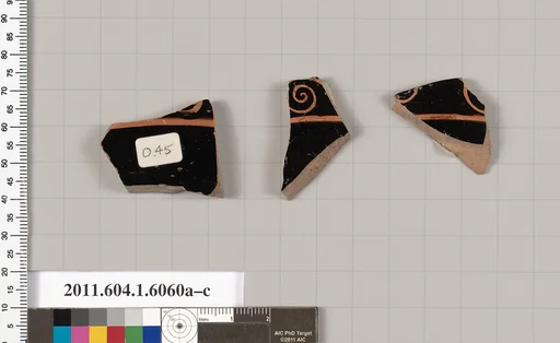 Terracotta fragments of kylikes (drinking cups)