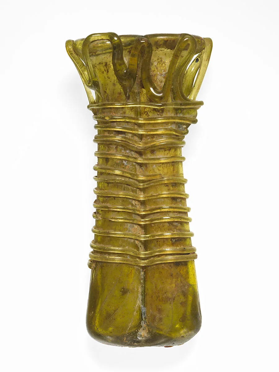Glass double cosmetic flask (kohl tube) — Unknown