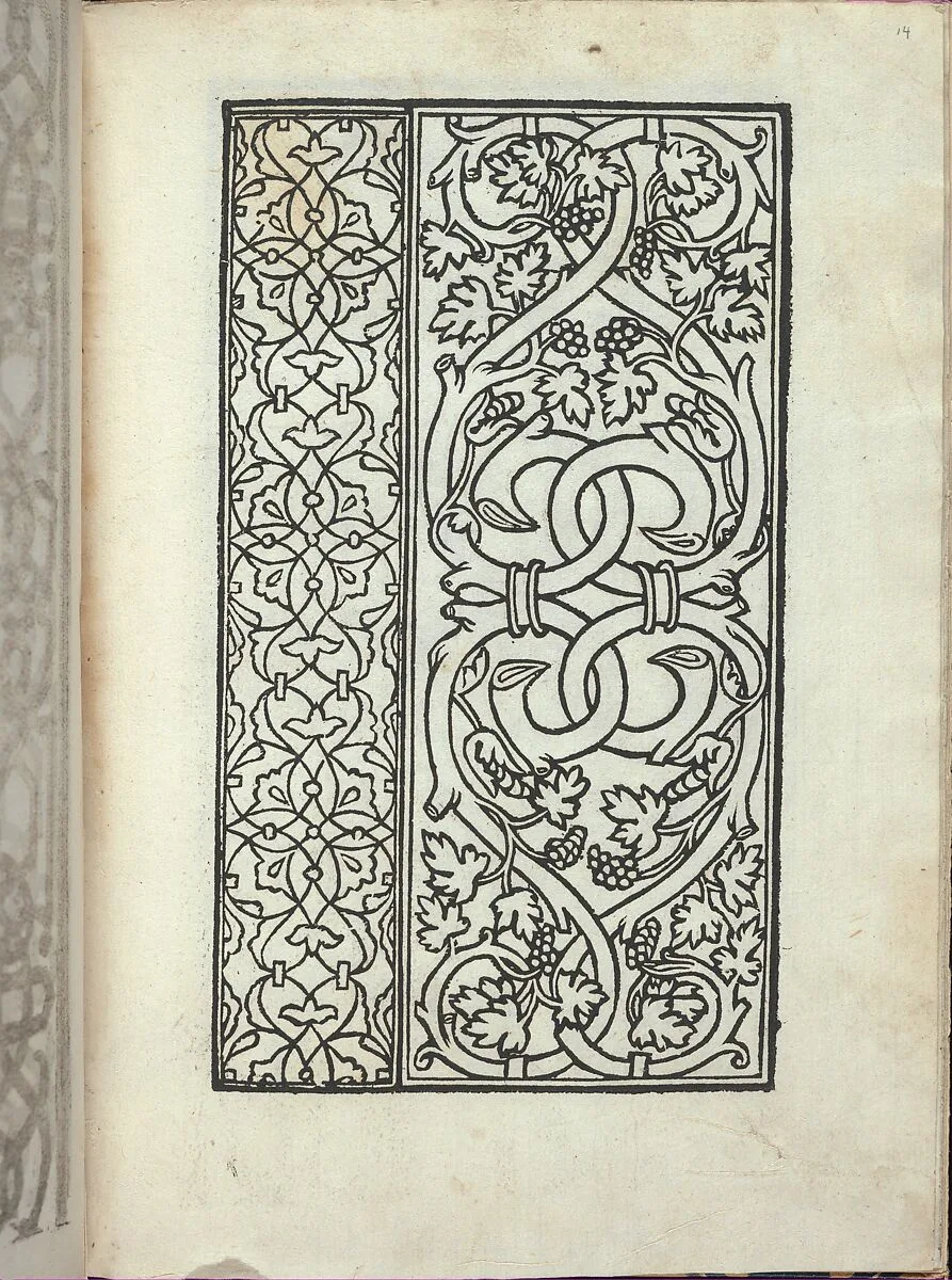 Libro quarto. De rechami per elquale se impara in diuersi modi lordine e il modo de recamare...Opera noua, page 14 (recto) — Alessandro Paganino