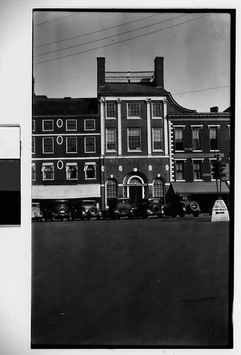 [Main Street Parked Cars and Building Fronts, Maine]