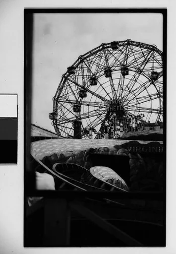 ["Wonder Wheel" and "Virginia Reel" Rides, Coney Island, New York]
