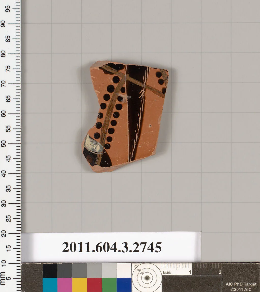 Terracotta fragment of an oinochoe (jug) or olpe (jug) — Unknown