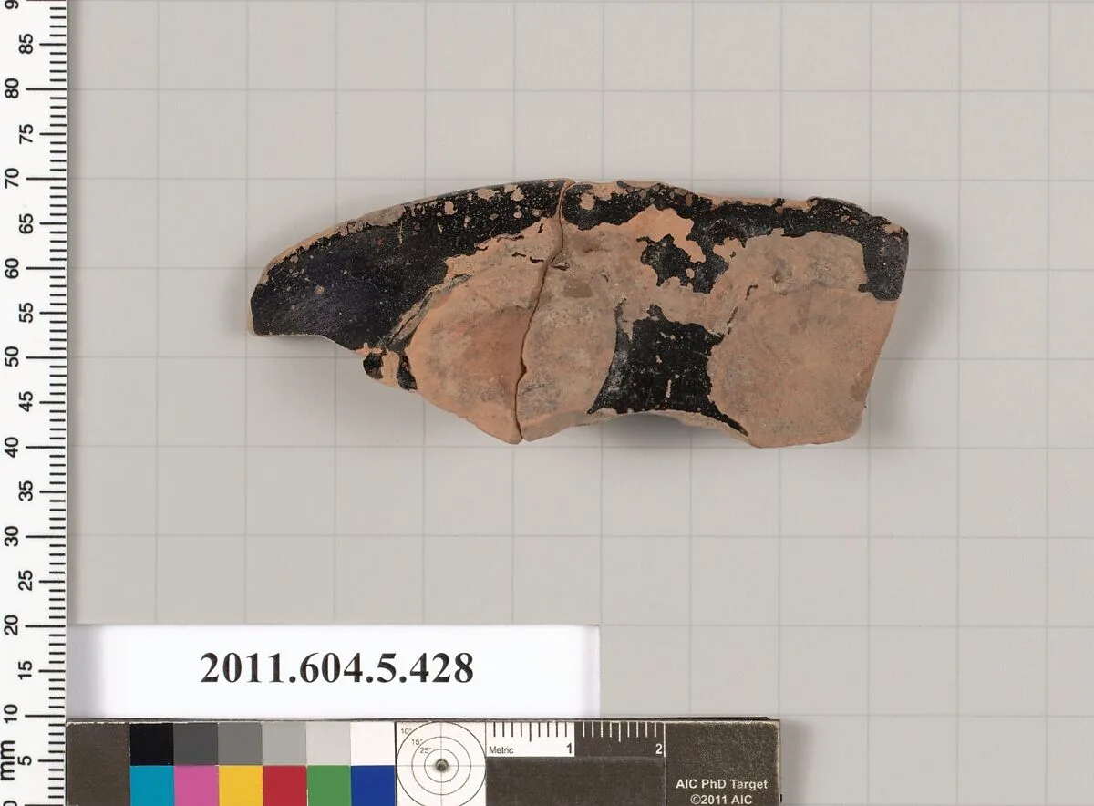 Terracotta rim fragment of a kylix (drinking cup) — Unknown