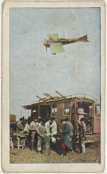 Card No. 20, Repairing French Airplanes on the Field, from the World War I Scenes series (T121) issued by Sweet Caporal Cigarettes — American Tobacco Company|Underwood & Underwood