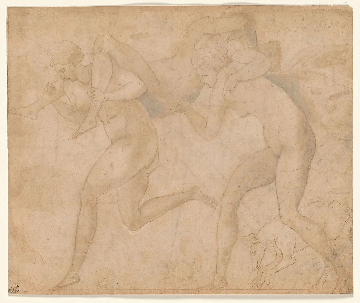 Two Nymphs Carrying a Third — Francesco Primaticcio