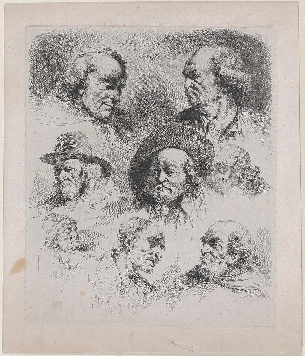 Study of Eight Heads — Jean Jacques de Boissieu