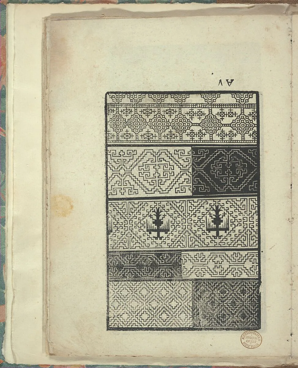 Opera Nova Universali intitulata Corona di racammi, page 17 (verso) — Giovanni Andrea Vavassore