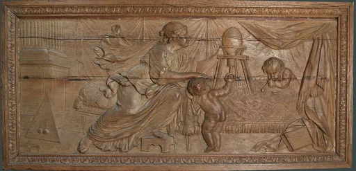Overdoor panel with allegory of Science (one of a pair)
