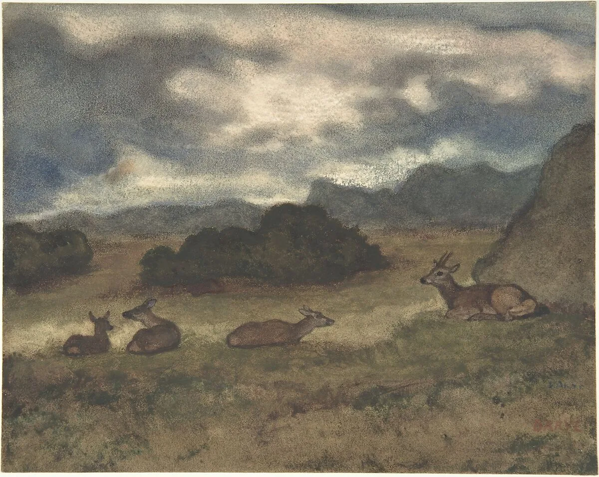 Deer in Landscape — Antoine-Louis Barye