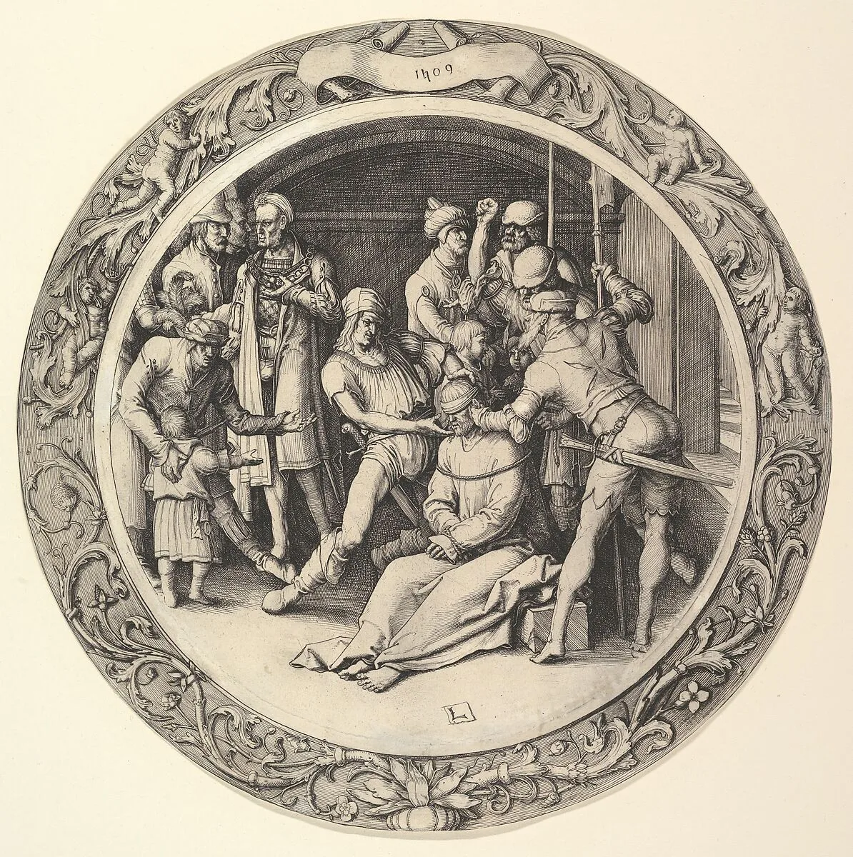 The Mocking of Christ, from the Circular Passion — Lucas van Leyden