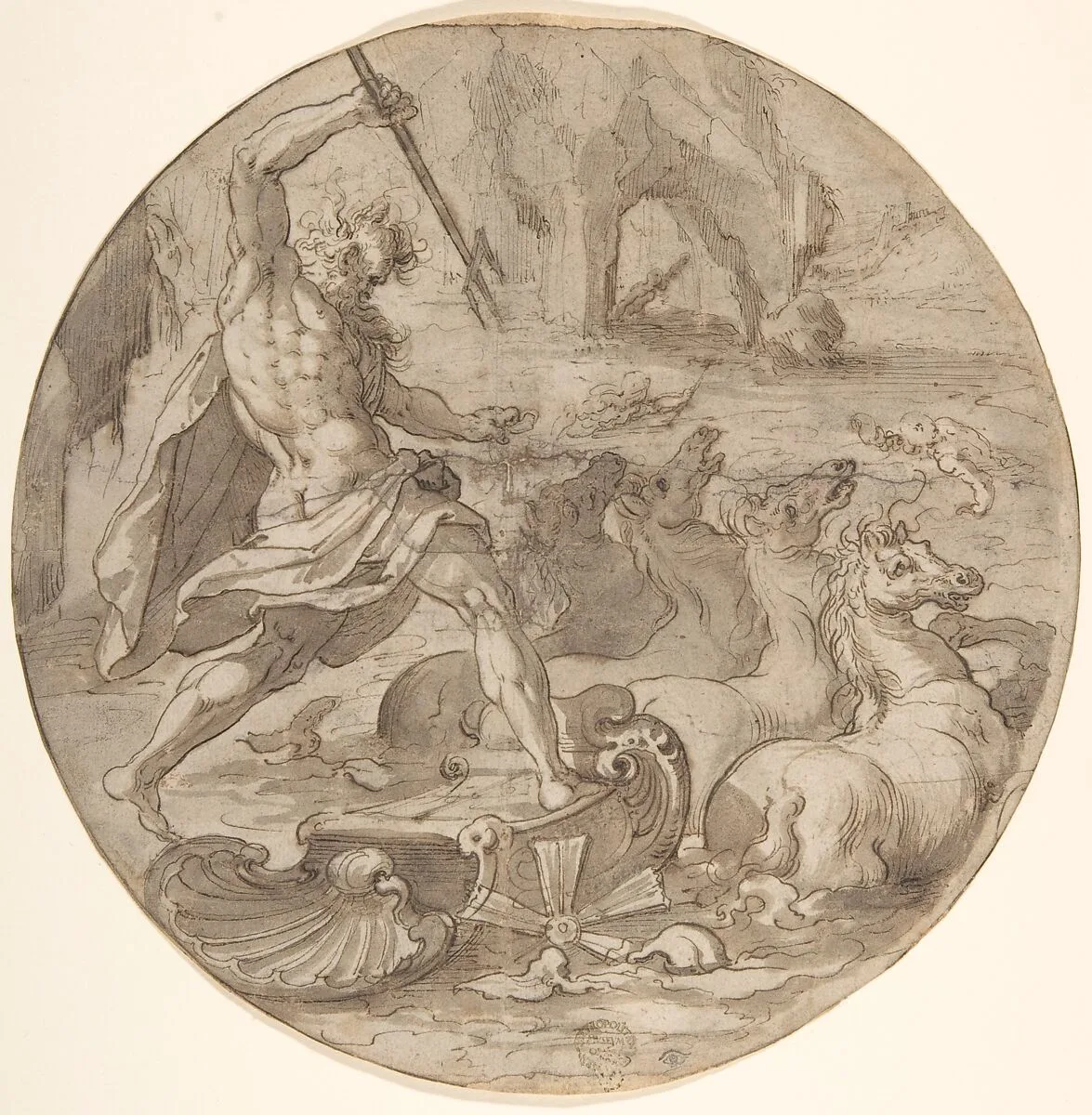 Neptune in his Chariot — Joseph Heintz the Elder|Pieter de Jode I