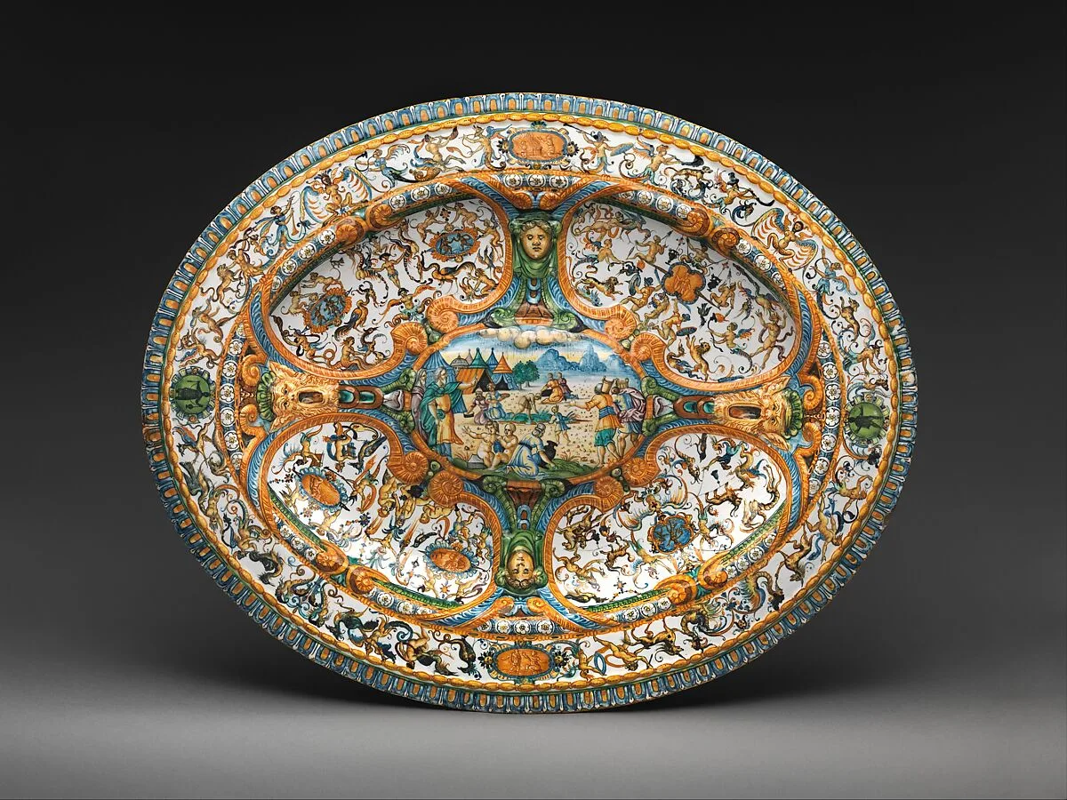 Basin or dish with The Gathering of Manna — Antoine Conrade