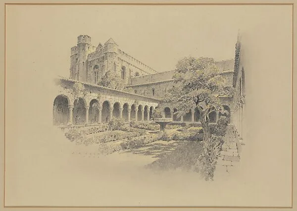 Preliminary Design for The Cloisters - View of the interior of Cuxa Cloister — Otto Reinhold Eggers