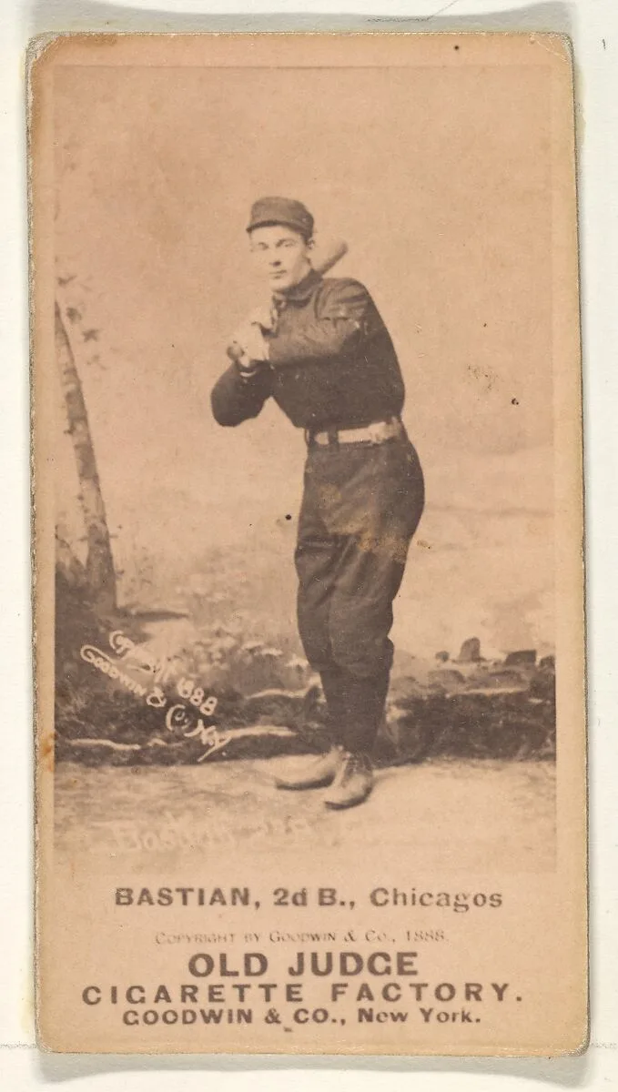 Bastian, 2nd Base, Chicago, from the Old Judge series (N172) for Old Judge Cigarettes — Goodwin & Company