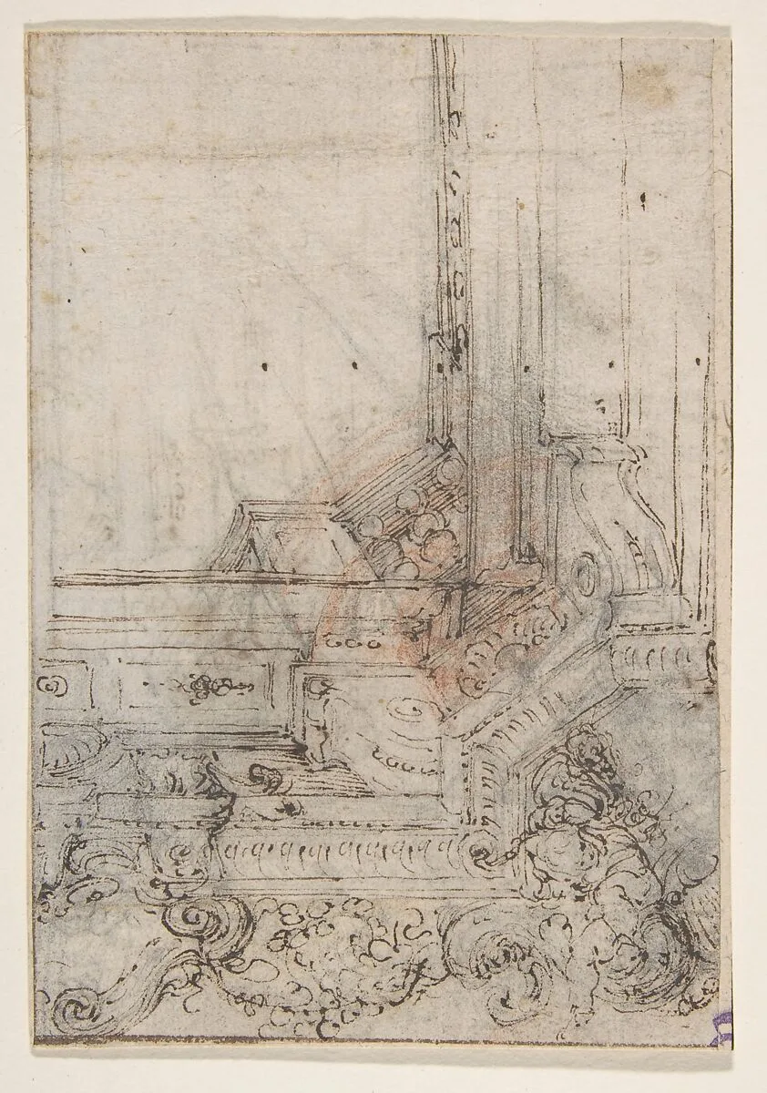 Design for the Corner of a Decorated Ceiling — Agostino (Stanzani) Mitelli