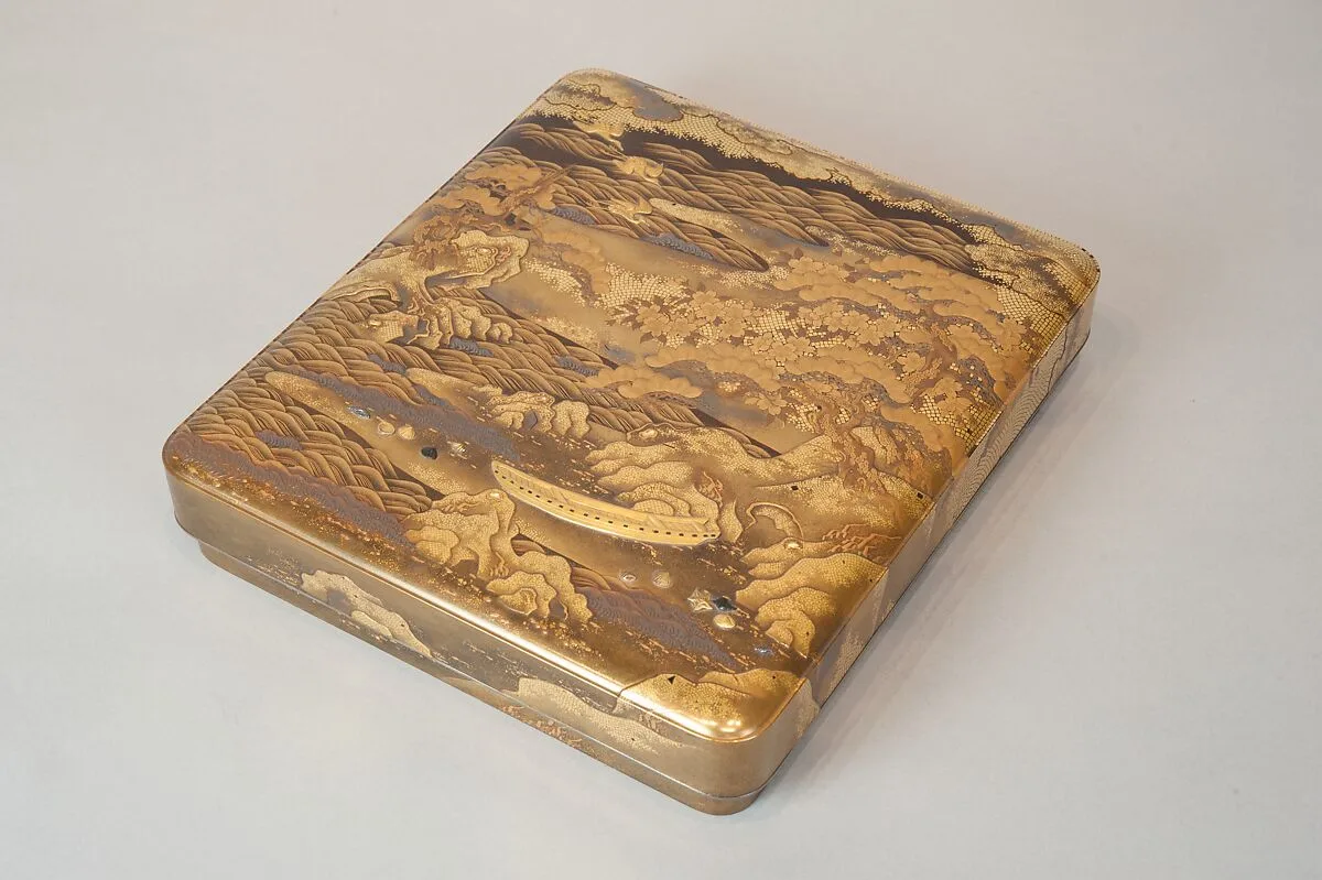 胡蝶蒔絵硯箱|Writing Box with a Scene from the “Butterflies” Chapter of The Tale of Genji — Unknown