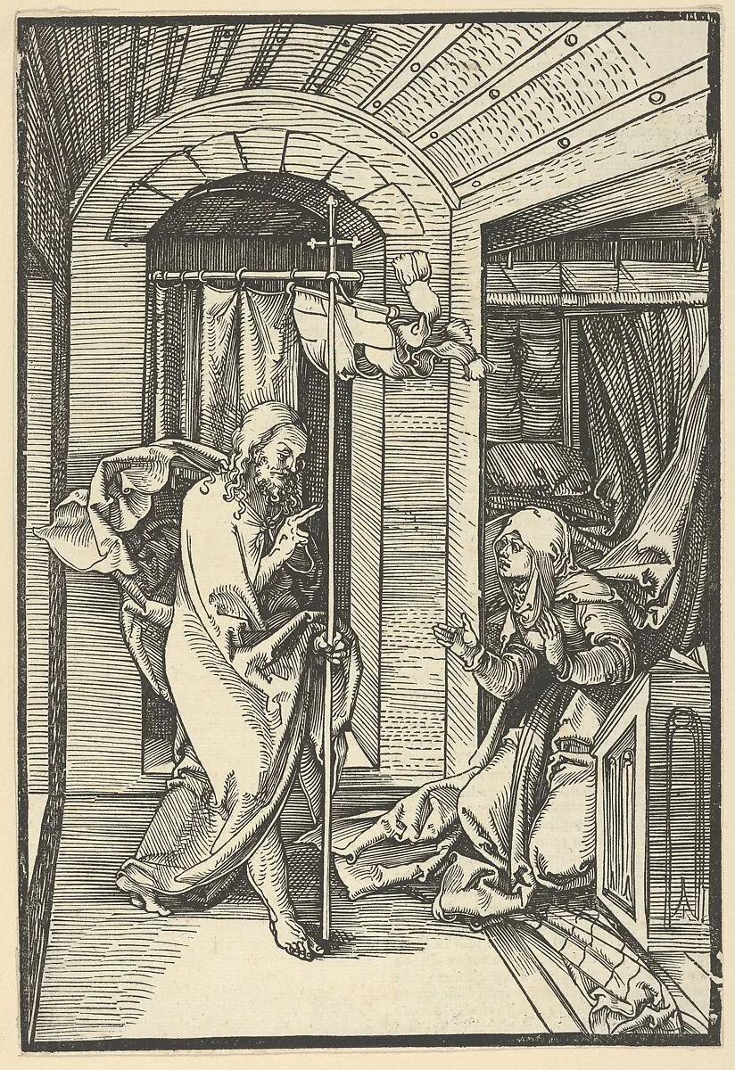 Christ Appearing to his Mother, from Speculum passionis domini nostri Ihesu Christi — Hans Schäufelein|Ulrich Pinder|Friedrich Peypus