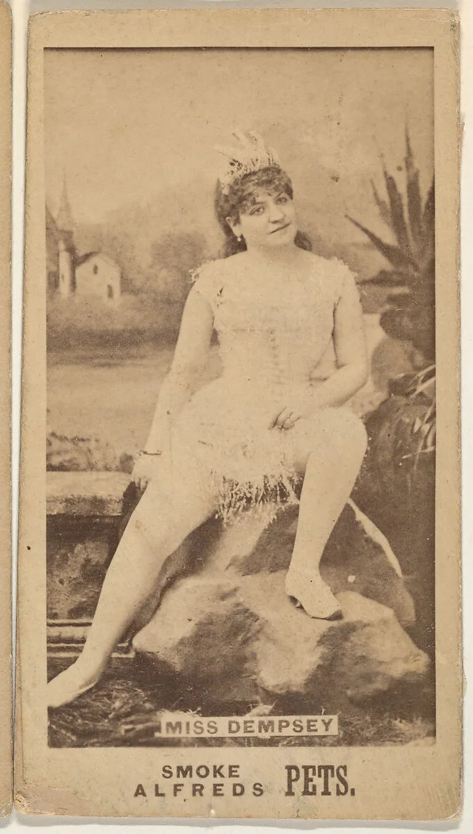Miss Dempsey, from the Actresses series (N671), promoting Alfreds Pets Tobacco — Unknown