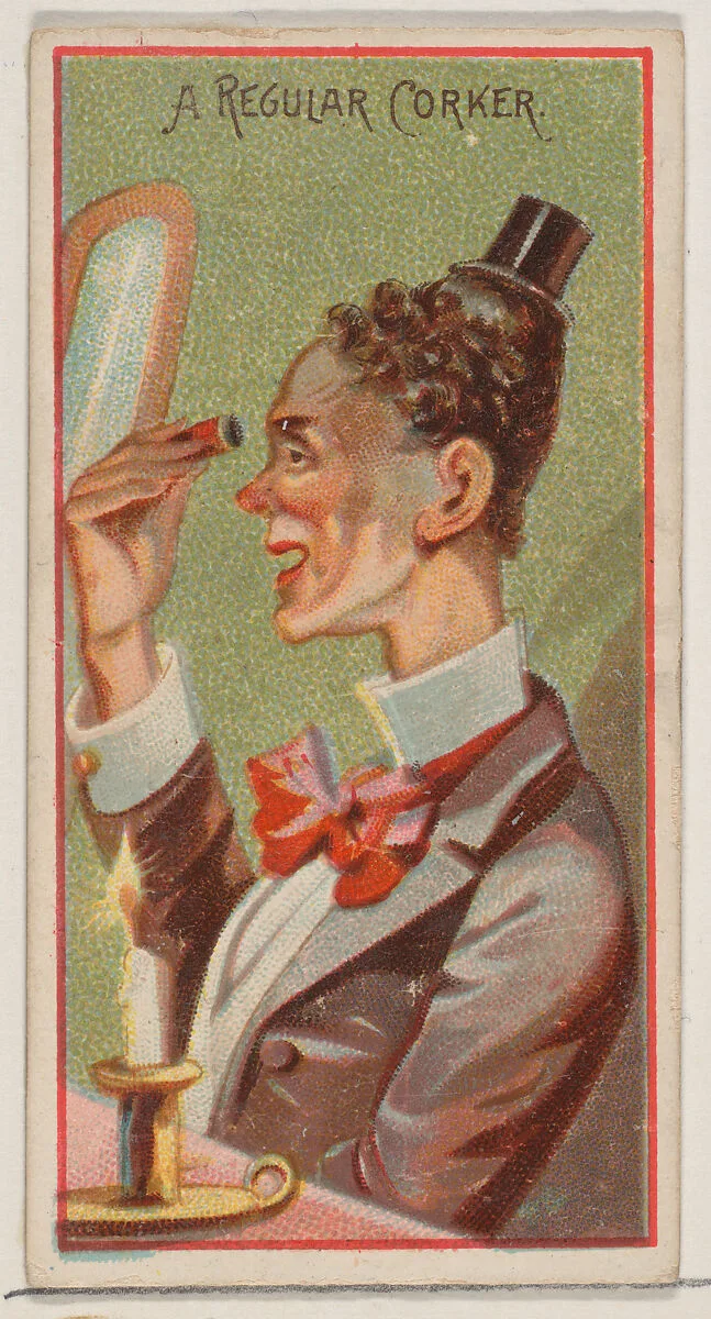 Caricatured figure / A Regular Corker, from the Jokes series (N87) for Duke brand cigarettes — W. Duke, Sons & Co.|George S. Harris & Sons
