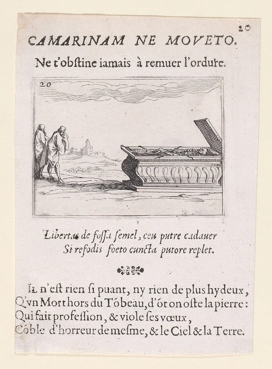 Le Tombeau (The Tomb), from Lux Claustri ou La Lumière du Cloitre (The Light of the Cloisters), plate 20 — Jacques Callot|François Langlois