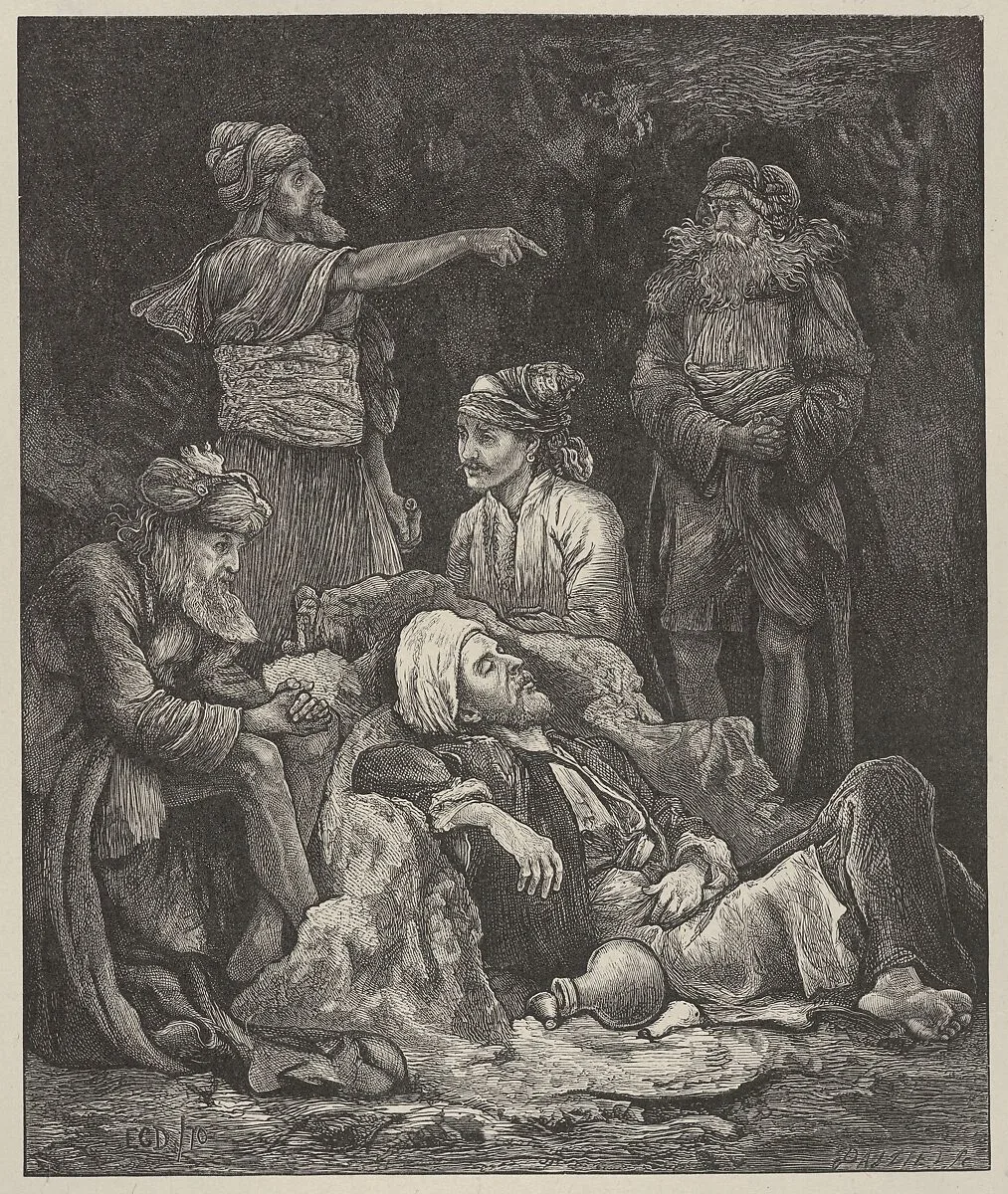The Five Kings Hiding in the Cave, from "Dalziels' Bible Gallery" — Camden Press|Scribner and Welford|Dalziel Brothers|Edward Gurden Dalziel