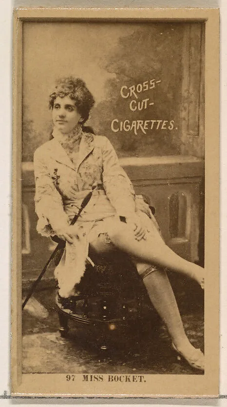 Card Number 97, Miss Bocket, from the Actors and Actresses series (N145-2) issued by Duke Sons & Co. to promote Cross Cut Cigarettes — W. Duke, Sons & Co.